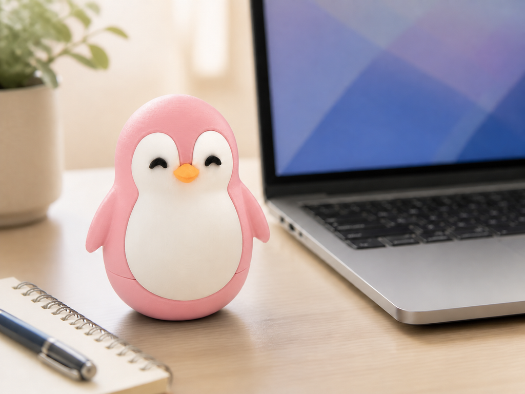 Bobbly Penguin Desk Companion