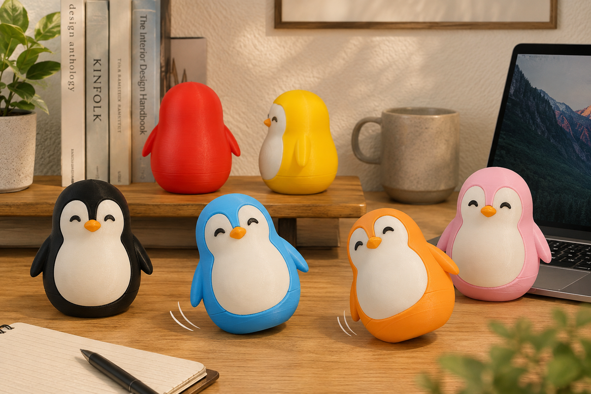 Bobbly Penguin Desk Companion