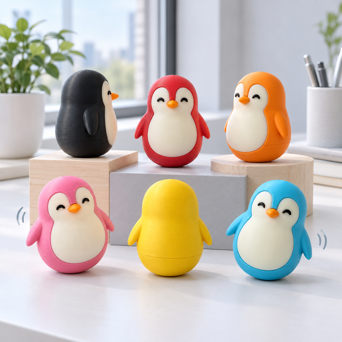 Bobbly Penguin Desk Companion