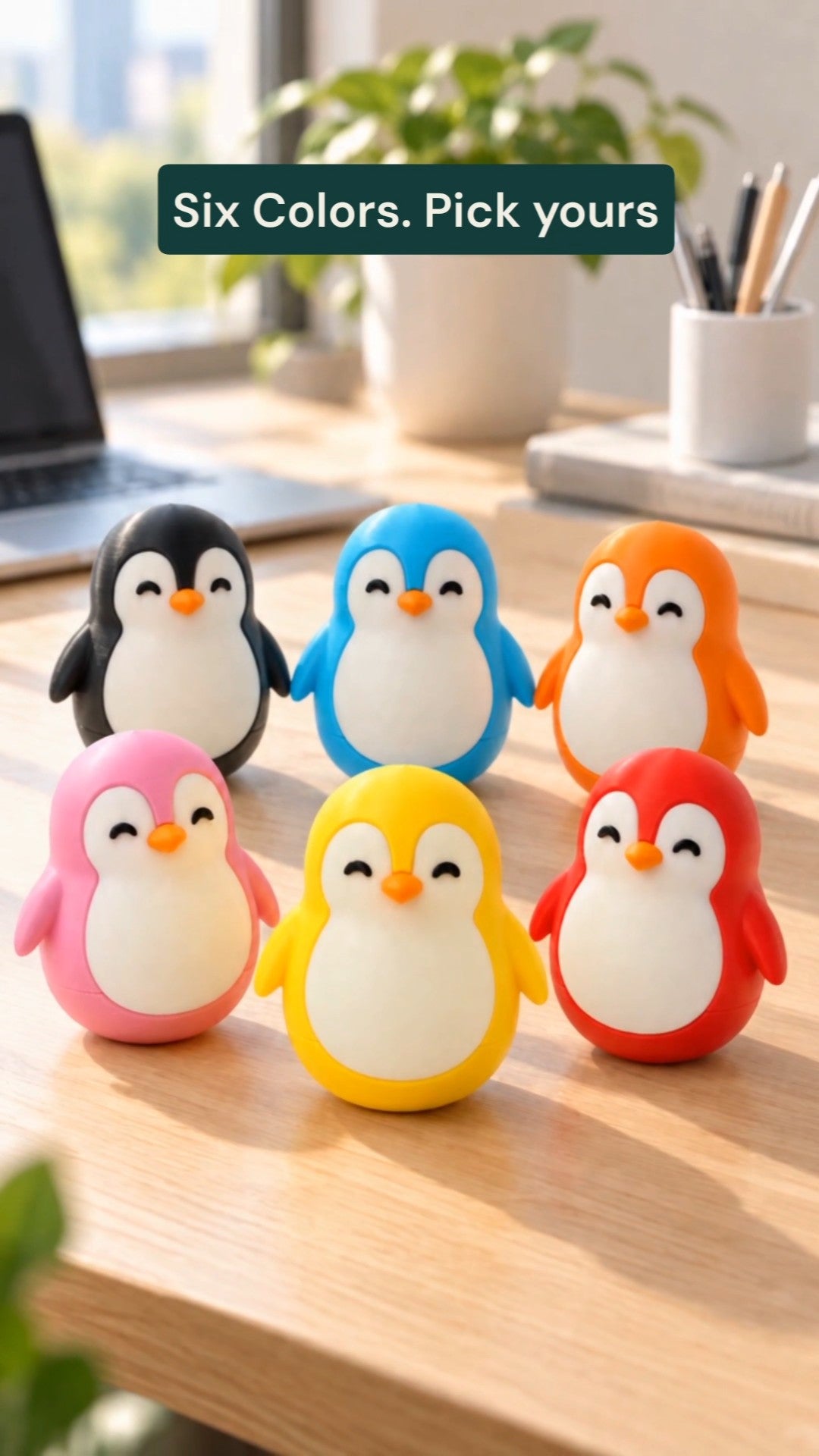 Bobbly Penguin Desk Companion